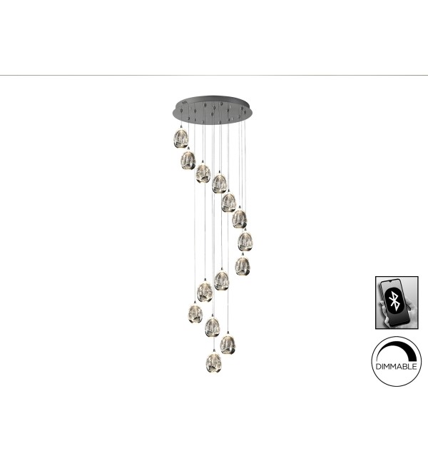Люстра Rocio LED 14L DIM хром BLUETOOTH 
