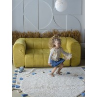 Хлопковый ковер Lillaland COLORFUL WHITE BLUE D140