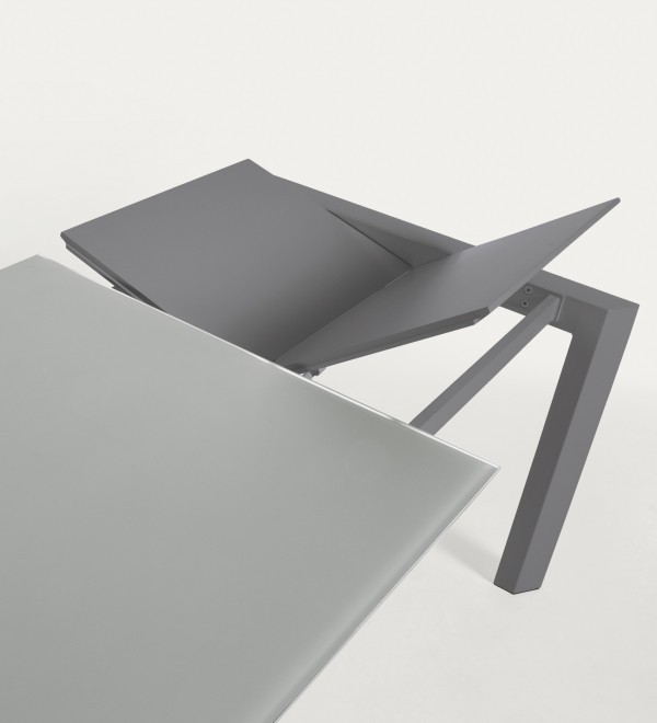 Стол Atta 140 (200) x90 темно-серый, стекло