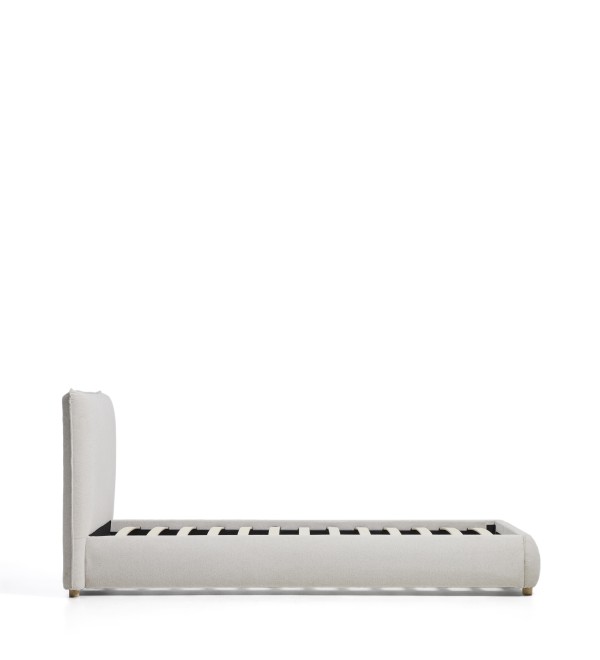 Кровать Elero из шенилла цвета экрю для матраса 90 x 200 см