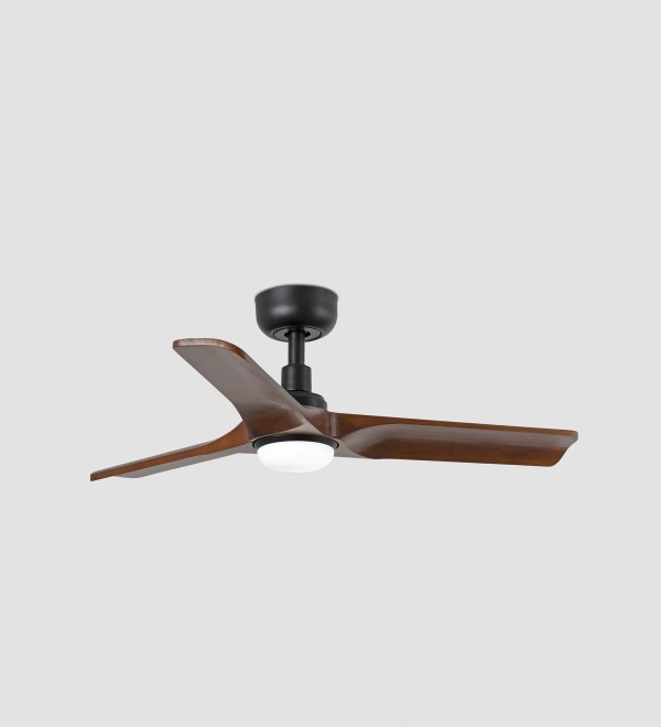 Вентилятор HEYWOOD S Ш900mm черный / темное дерево 3P LED 10W CCT