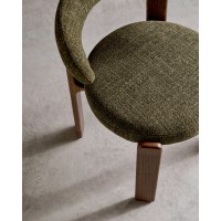 Стул Granite из зеленой синели и массива ясеня с отделкой под орех