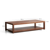 Журнальный столик Norani из массива акации с шпоном акации, 150 x 70 см