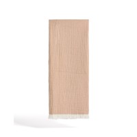Плед Nafine из хлопкового муслина с двухцветной бахромой 130 x 170 см