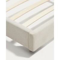 Кровать Selven из бежевого шенилла для матраса 90 x 200 см