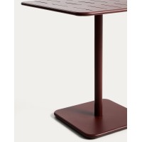 Уличный стол Brai из оцинкованной стали бордового цвета, 70 x 70 см