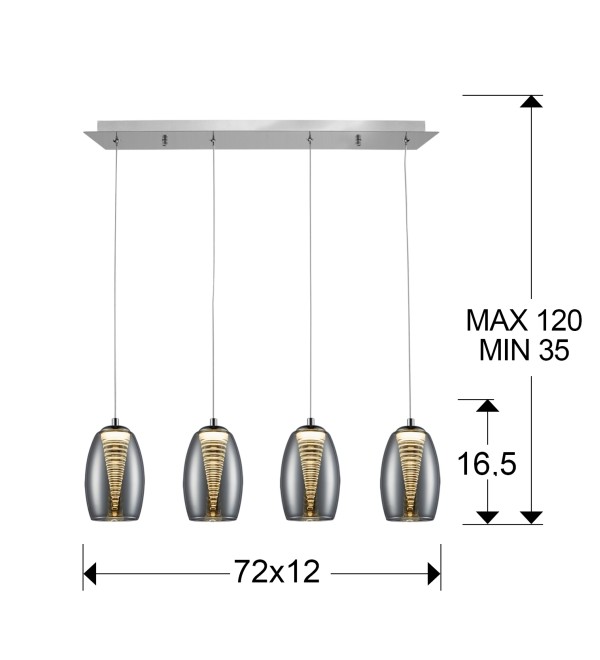 Подвесной светильник Nebula 4L LED хром