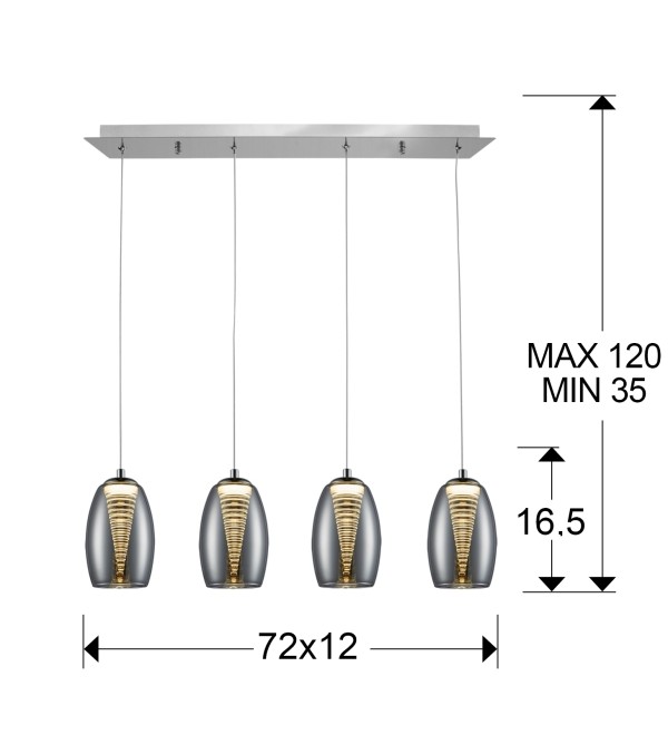 Подвесной светильник Nebula 4L LED хром