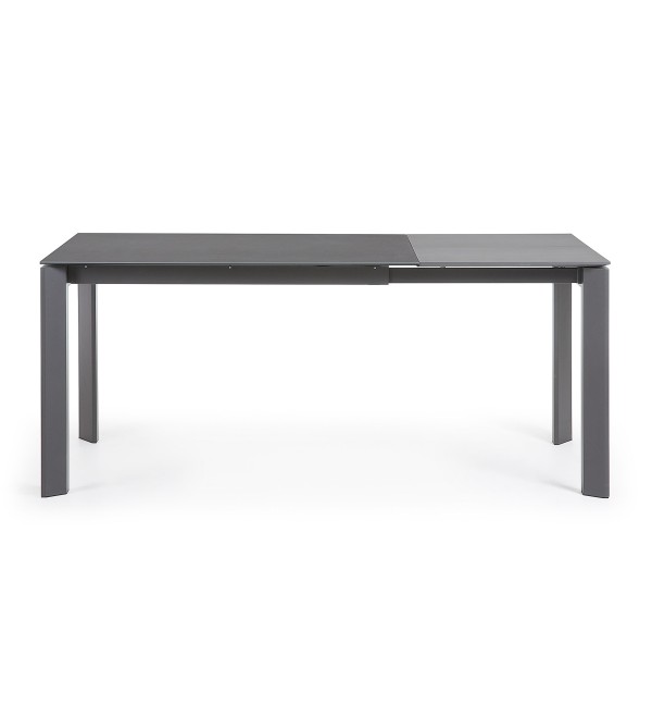 Стол раскладной Atta 120(180) x80 антрацит, керамика Vulcano Roca