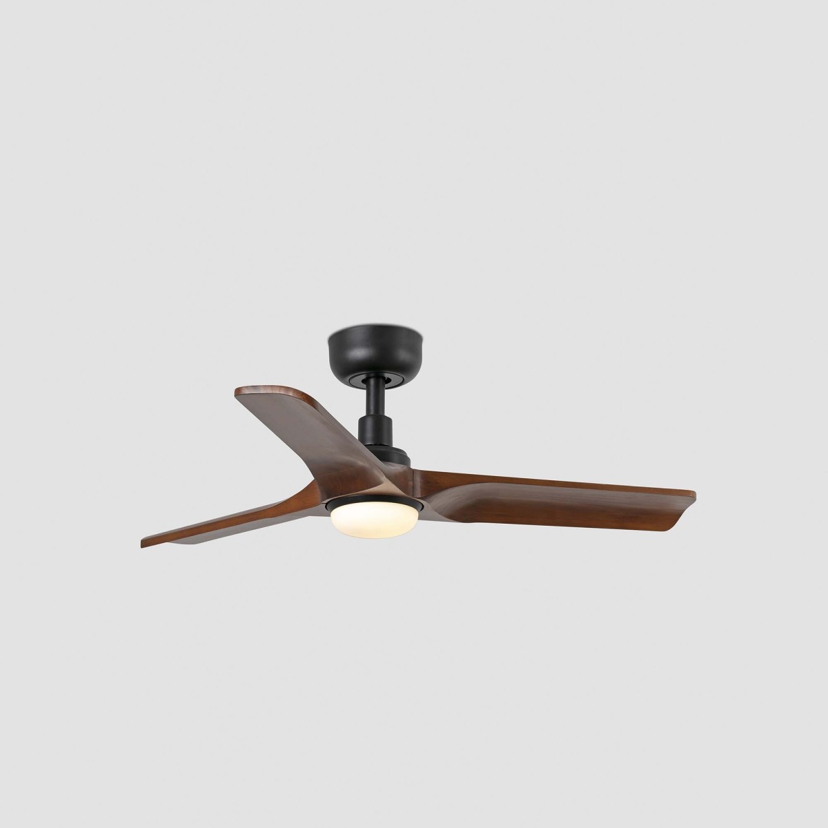 Вентилятор HEYWOOD S Ш900mm черный / темное дерево 3P LED 10W CCT