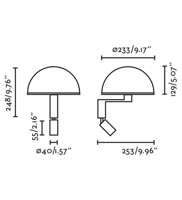 Настенный светильник DOME  черный 1xE27 3W 2700K