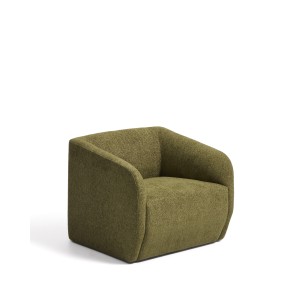 Кресло Milare из оливково-зеленой синели, 83 см