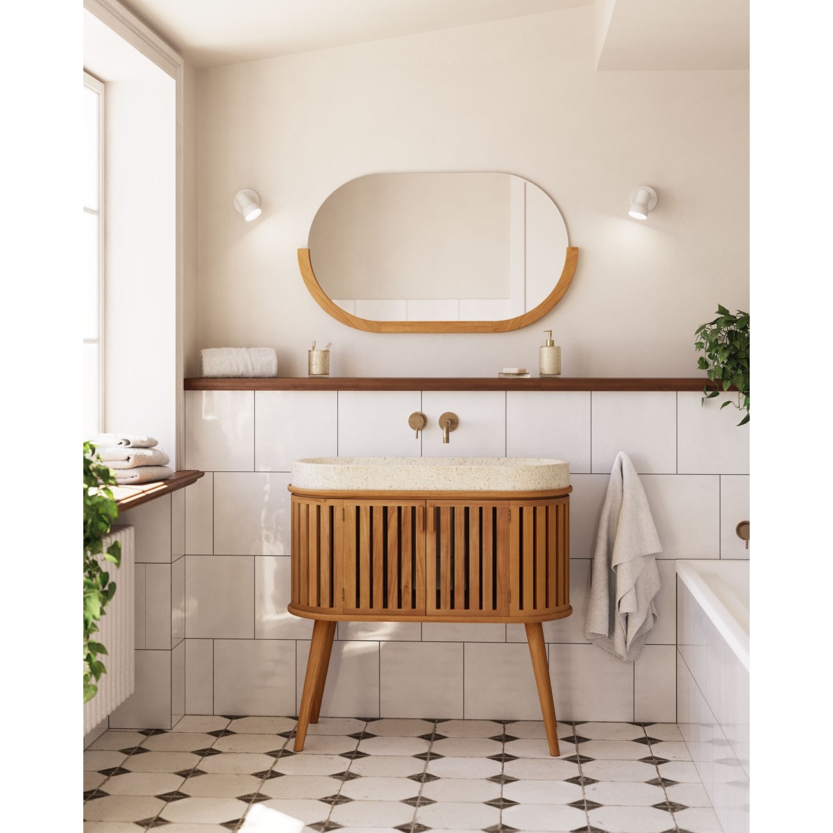 Зеркало Rokia из массива тика 90 x 65 см