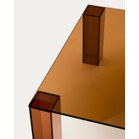 Журнальный столик Adularia из стекла коричневого цвета 85 x 85