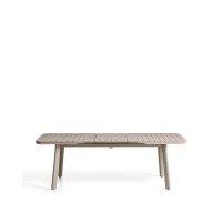 Раздвижной уличный стол Izola из алюминия с бежевой отделкой, 185 (235) x 100 см