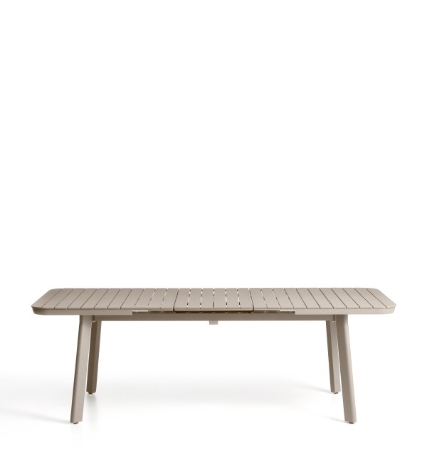 Раздвижной уличный стол Izola из алюминия с бежевой отделкой, 185 (235) x 100 см