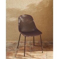 Уличный стул Quinby из коричневой стали и пластика
