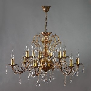 Люстра MANTRA Alicante Ambiente 12L 8888/6+6 AB Leaf Crystal