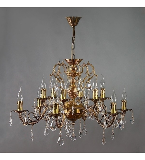Люстра MANTRA Alicante Ambiente 12L 8888/6+6 AB Leaf Crystal