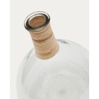 Ваза Serlina из ротанга и прозрачного переработанного стекла