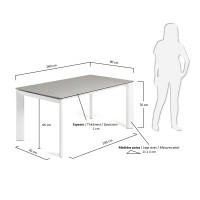 Стол Atta 160 (220) x90 белый керамика