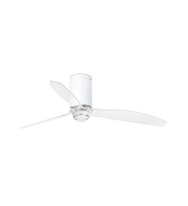 Потолочный вентилятор Mini Tube Fan LED мат. белый/прозрачный 128 см