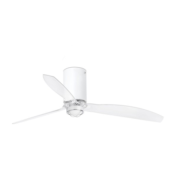 Потолочный вентилятор Mini Tube Fan LED мат. белый/прозрачный 128 см