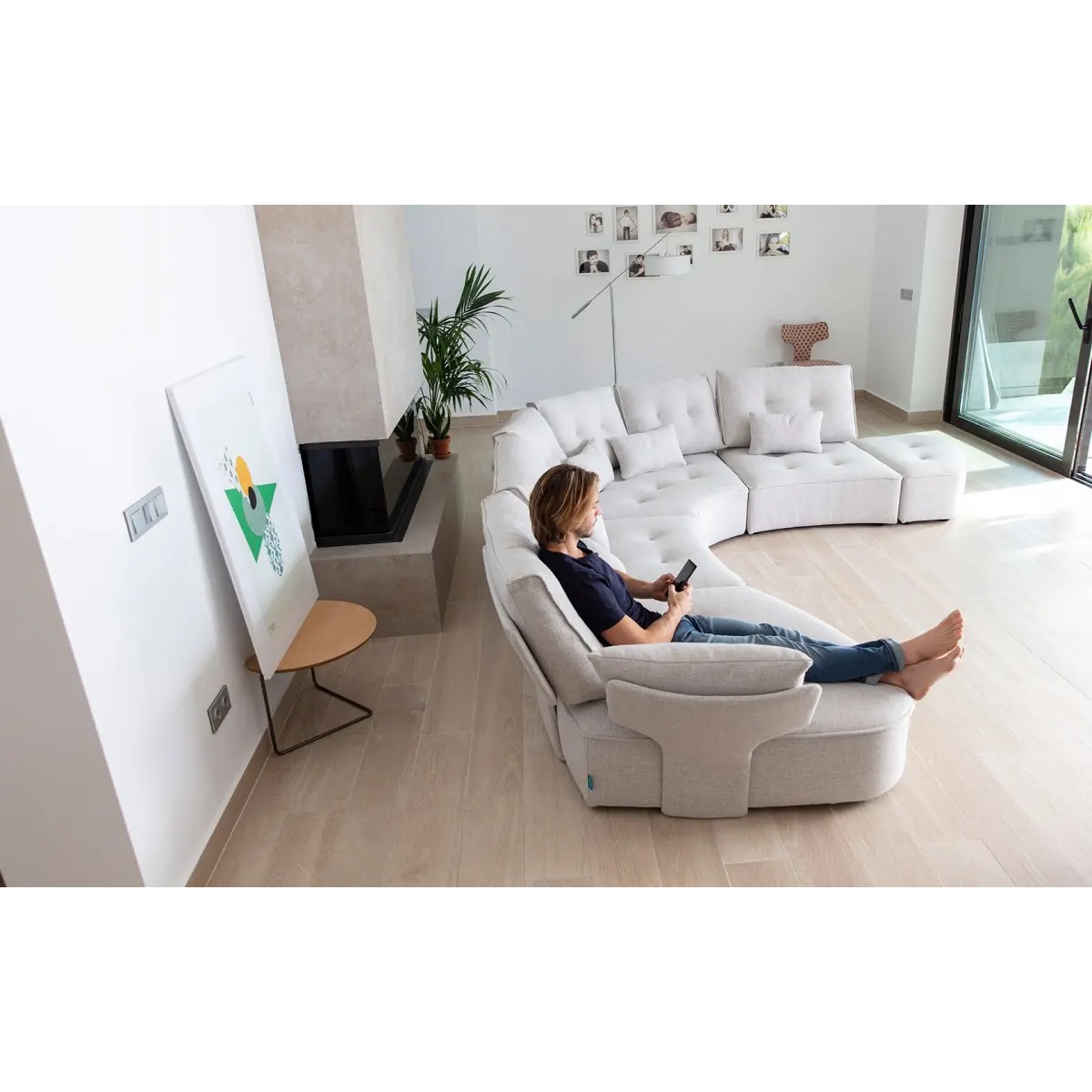Модульный диван Arianne Plus U1 + S1 + 2M + R + PT, ножки черный пластик 3/6 см