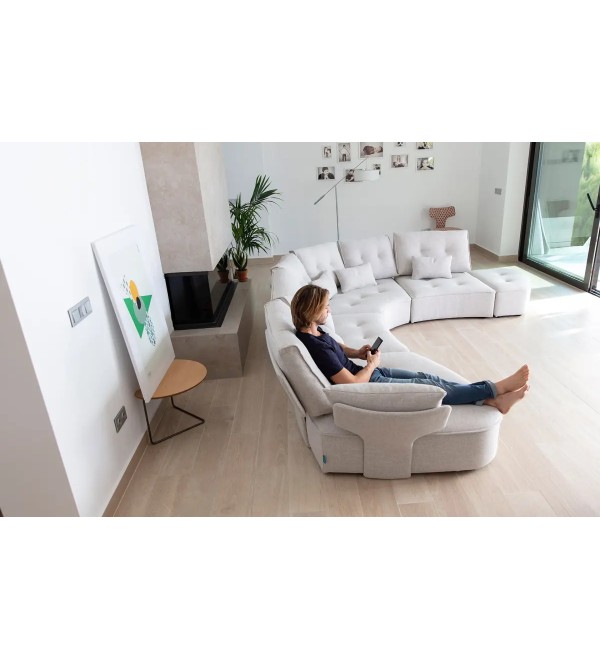 Модульный диван Arianne Plus U1 + S1 + 2M + R + PT, ножки черный пластик 3/6 см
