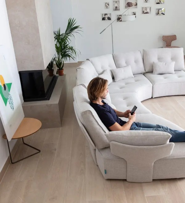 Модульный диван Arianne Plus U1 + S1 + 2M + R + PT, ножки черный пластик 3/6 см