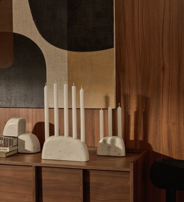 Signe Большой подсвечник из белого мрамора 12 см