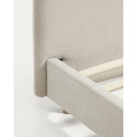 Кровать Selven из бежевого шенилла для матраса 90 x 200 см