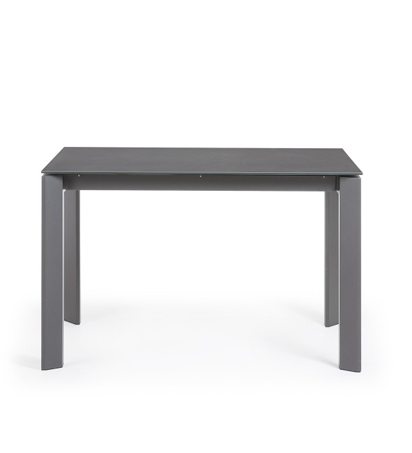 Стол раскладной Atta 120(180) x80 антрацит, керамика Vulcano Roca