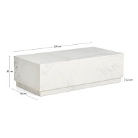 Журнальный столик Sorein из белого мрамора 100 x 50 см