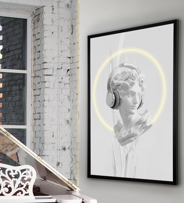 Картина Busto белый LED 80X120