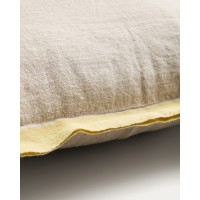 Чехол для подушки Disea из бежевого льна с желтыми деталями, 45 x 45 см