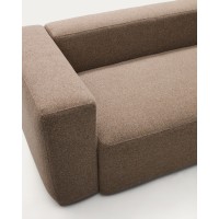 Трехместный диван Blok из коричневой синели, 240 см