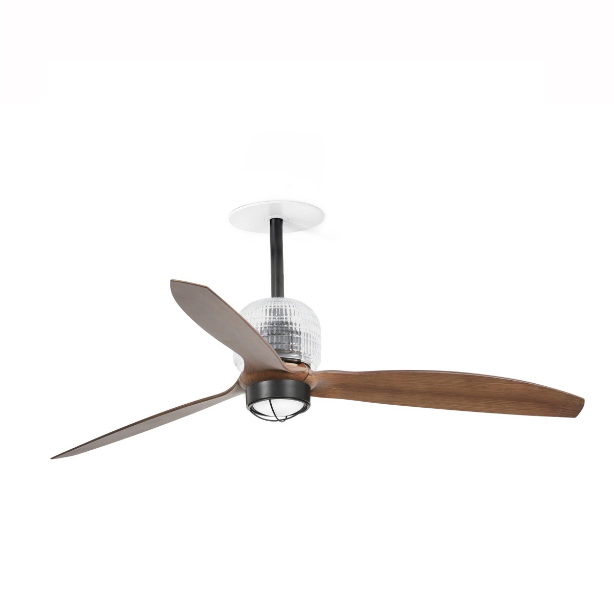 Встраиваемый потолочный вентилятор DECO FAN M, черный/орех, 3000K, TUYA