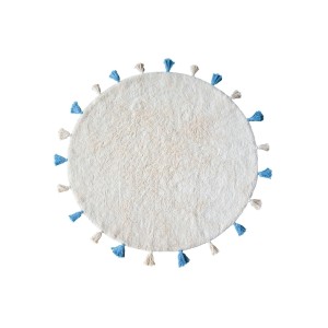 Хлопковый ковер Lillaland COLORFUL WHITE BLUE D140