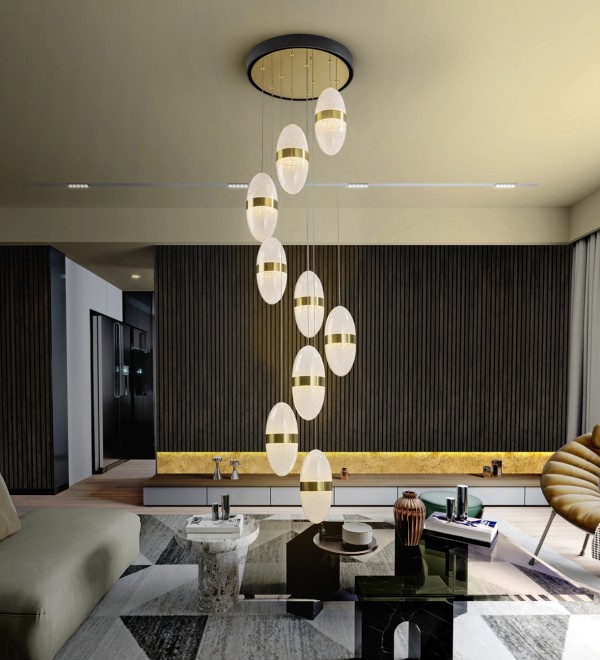 Подвесной светильник Garden 9L черный/бронзовый