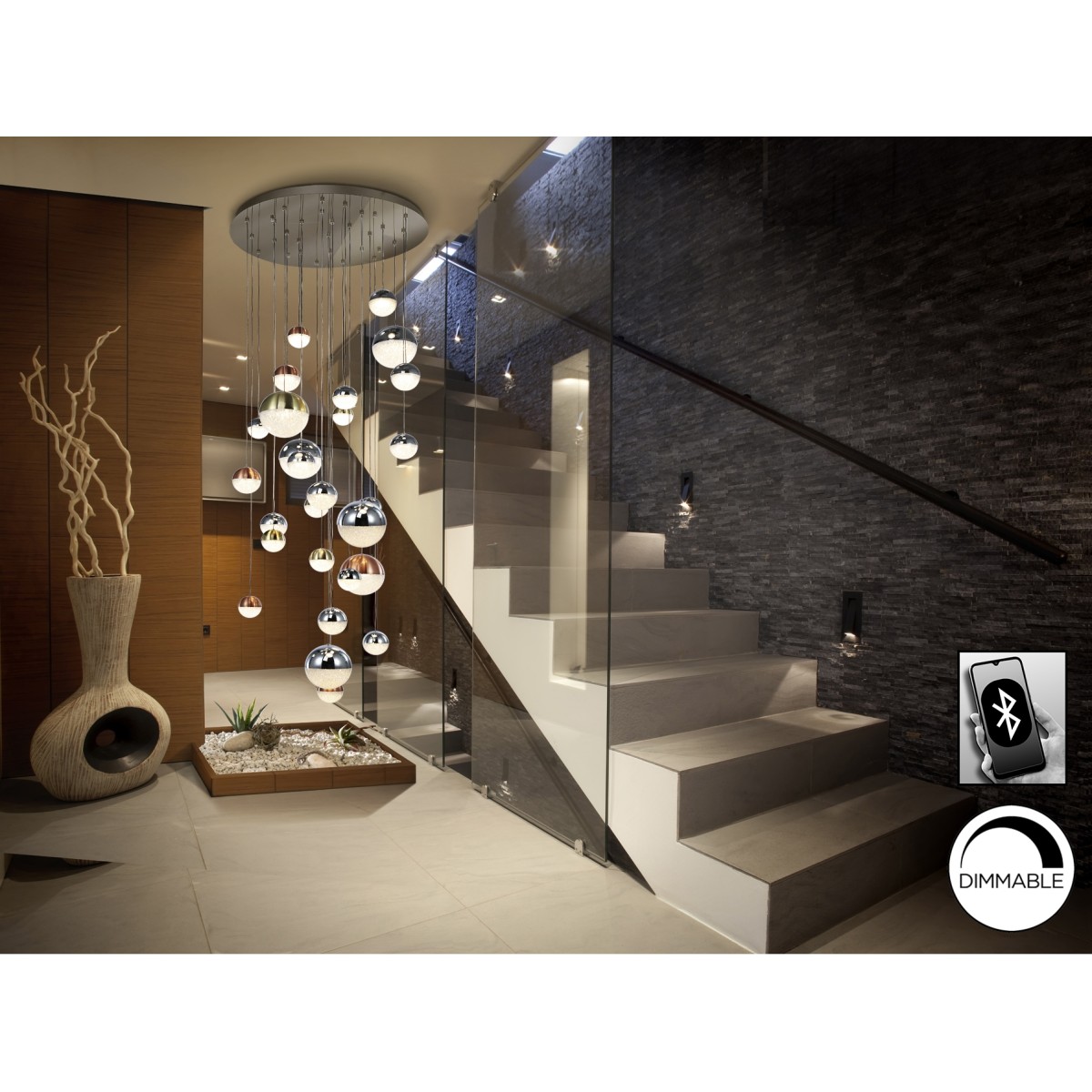 Подвесной светильник Sphere LED 27L Ø80 DIM BLUETOOTH ССТ цветной 500 см