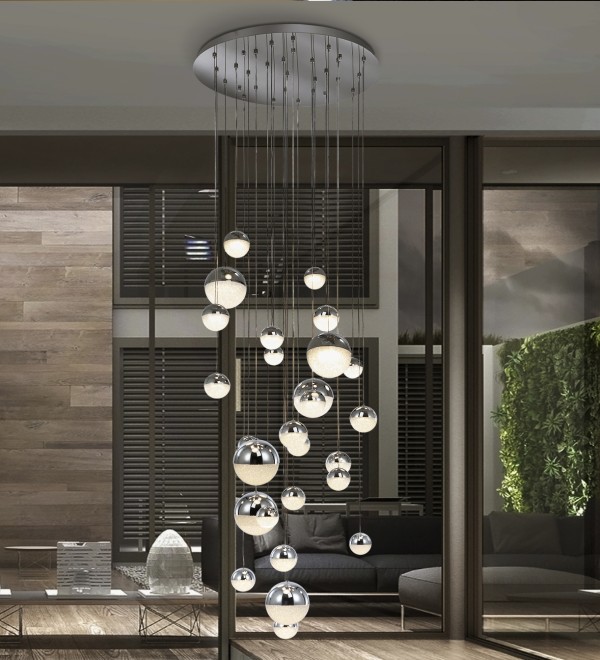 Подвесной светильник Sphere LED 27L Ø80 хром BLUETOOTH CCT 500 см