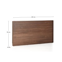 Изголовье Norlen из орехового шпона с темной отделкой и подсветкой 180 x 200