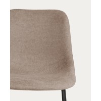 Стул Zahara из коричневой синели с черными стальными ножками