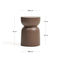 Уличный столик Garbet из коричневого бетона, диаметр 30 см