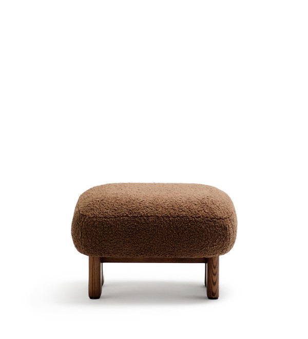 Пуф Cabana Taupe Boucle с ножками в отделке орех 65x55,4 