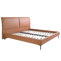 Кровать 7158/GC2015B коричневая из экокожи 180 x 200