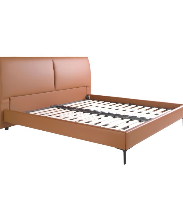 Кровать 7158/GC2015B коричневая из экокожи 180 x 200 