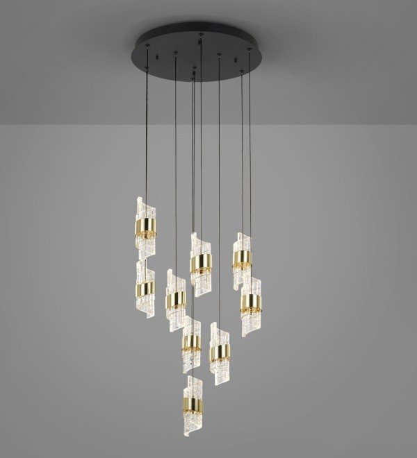 Люстра Iliada 9L черно-золотая D50
