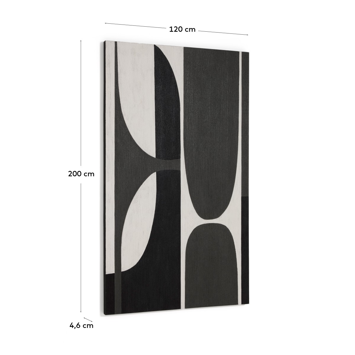 Абстрактная черно-белая картина Onure, 120 x 200 см